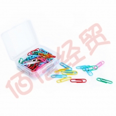 得力（deli）0024 彩色回形针 多色混合  办公用品 100枚/盒 10盒装