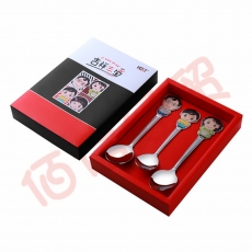 HDST 吉祥宝贝系列 不锈钢勺子套装 吉祥四宝 KT-1420