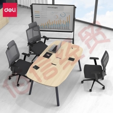 ■得力(deli)办公家具 办公桌会议桌多人组合 简约现代职员办公桌 DP011会议桌 木纹 1.8m