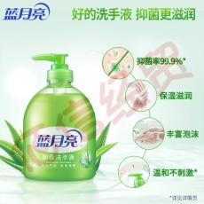 蓝月亮 芦荟抑菌洗手液500g瓶 清洁抑菌99.9% 泡沫丰富 易冲洗12瓶/箱（单瓶价）（整箱售）