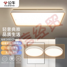 公牛（BULL）LED吸顶灯 北欧现代简约客厅卧室书房超薄灯具 MX-C108U-BD灿彩【两室一厅】客厅灯+卧室灯x2
