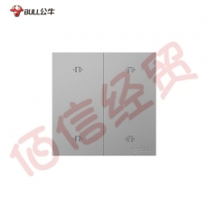 公牛(BULL) 开关插座 智能开关 智能二位窗帘开关 语音APP控制86型墙壁开关面板G55C227 灰 暗装