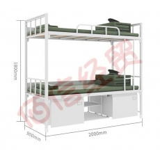 京中柜 钢制双层床宿舍上下铺 含床下柜