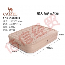 骆驼（CAMEL）户外精致露营自动充气床垫便携式加厚单双人睡垫野营帐地垫 C040，流沙色（内置自动充气泵）