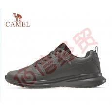 骆驼（CAMEL）男士运动鞋款黑色皮面防撞轻便软底减震防滑休闲跑步鞋 CD12263842，黑色，男 41