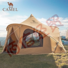 骆驼（CAMEL）【奥特曼】户外棉布帐篷大空间精致露营防水防霉营地帐篷装备 172BC02051，深咖色