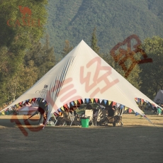 骆驼（CAMEL）【天穹】户外天幕特大款全遮光黑胶防晒天幕防雨加厚遮阳棚 1V32264386，象牙黄，黑胶全遮光