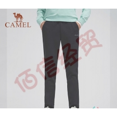 骆驼（CAMEL） 加绒运动裤男女长裤加厚保暖直筒休闲裤子修身针织卫裤 C1W15E603-1，黑色，女款 L