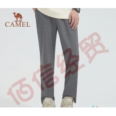 骆驼（CAMEL） 运动裤加绒男长裤加厚保暖直筒休闲裤子修身针织卫裤 C1W25E604-1，深灰，男 M