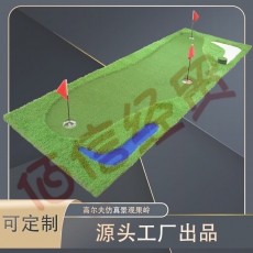 健伦（JEEANLEAN） 室内高尔夫推杆练习器办公室推杆练习毯球杆套装 景观仿真果岭100*300cm